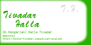 tivadar halla business card